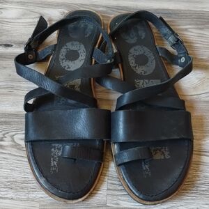 Sorel Ella Criss Cross Sandals Black Size 9